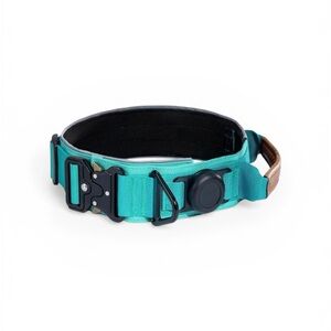 Tactical Dog Collar With Air Tag Holder Heavy Duty Large 2” Thickness Size L